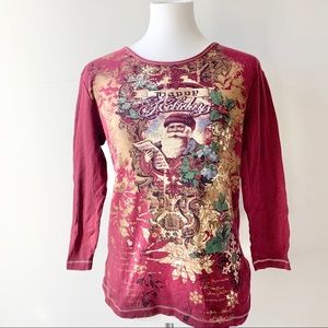 Christmas Happy Holidays Santa Top